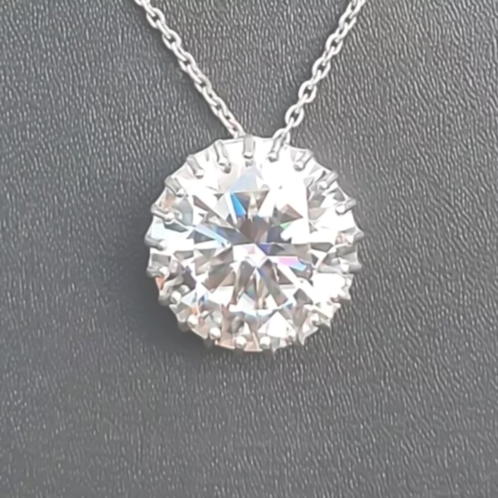 6 Ct Certified F VS1 Diamond Pendant in Silver Wedding Jewelry for Women