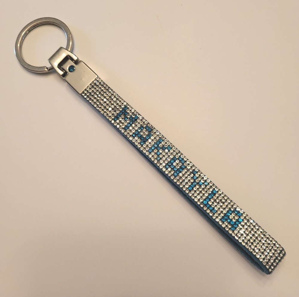 Sparkly MAKAYLA Rhinestone Wristlet Keychain - 5.5