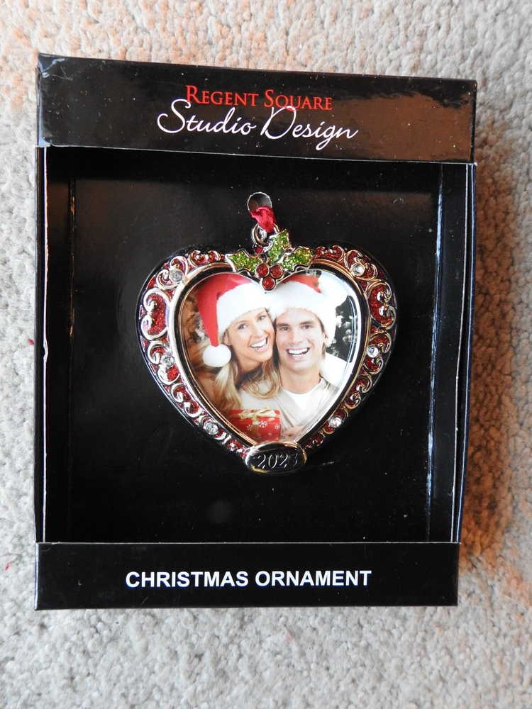 2023 Regent Square Studio Heart Photo Frame Enamel Ornament