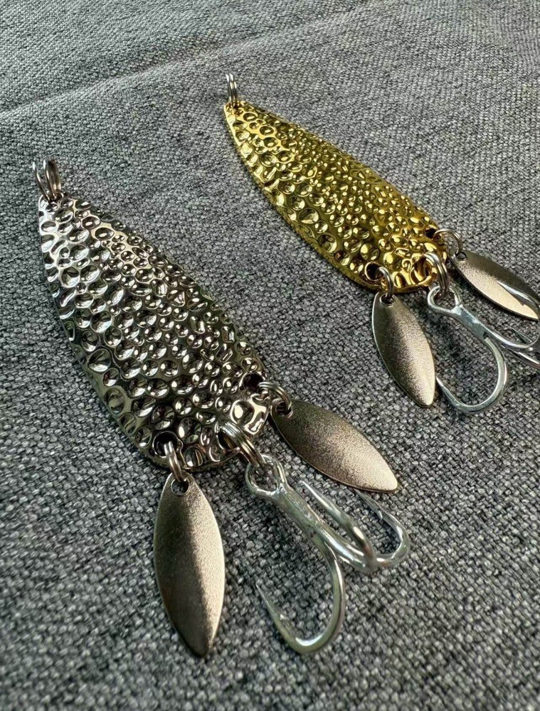 Free Shipping On $100 LURVENIX Metal Spoon Lures with Treble Hook Spinner Blades