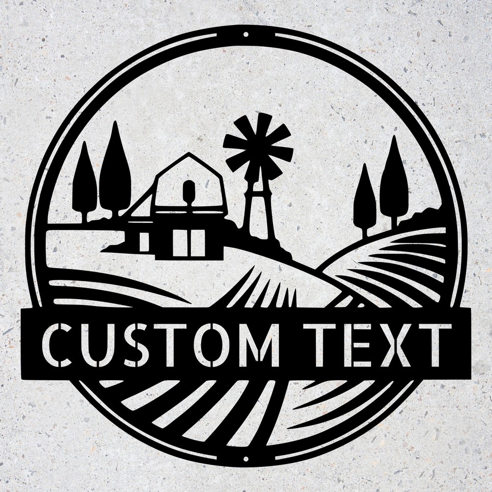 Custom Rolling Fields Metal Sign Personalized Wall Art Farmhouse Home Decor Gift