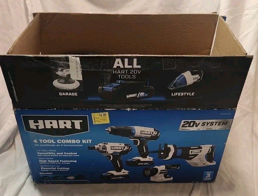 Hart HPCK402B Cordless 4-Tool Combo Kit (XX)