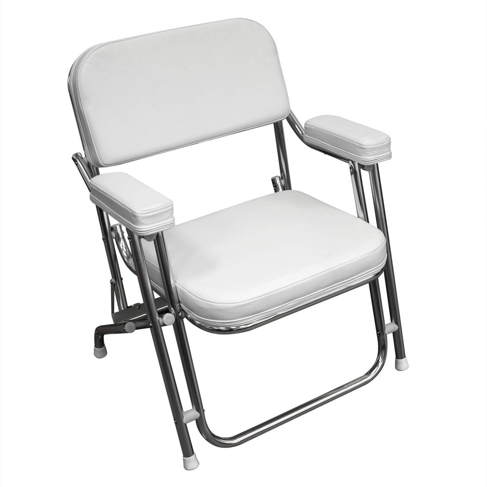 Wise 3316-784 Offshore Series White Folding Deck Chair