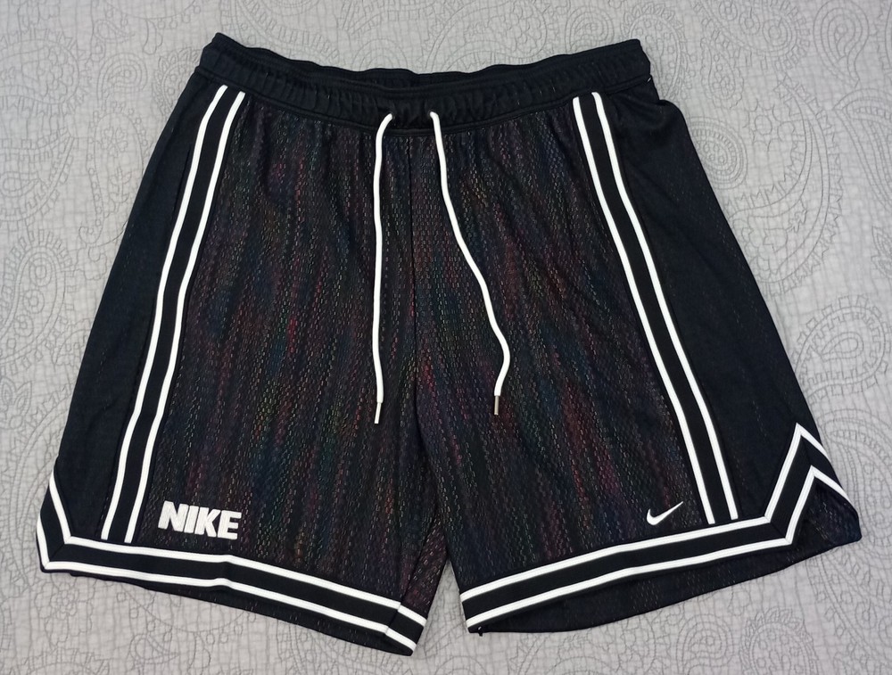 Nike Dri-Fit DNA+ 8” Basketball  Shorts FB7010-010 Black/White Multi Color XL