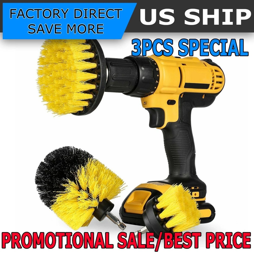 Drill Brush Set Power Scrubber Drill Attachments For Carpet Tile Grout Cleaning