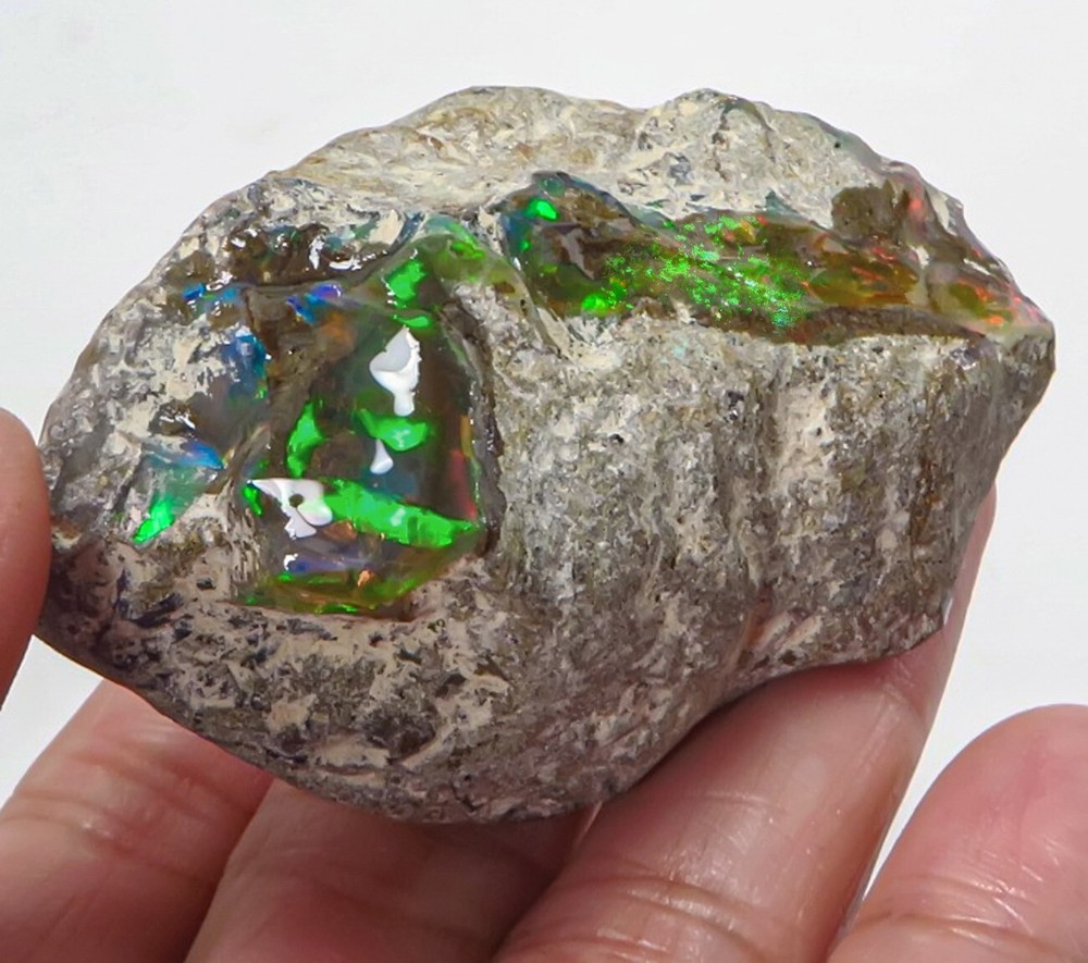 208Ct Ethiopian Black Opal Facet Rough Specimen YQO5657