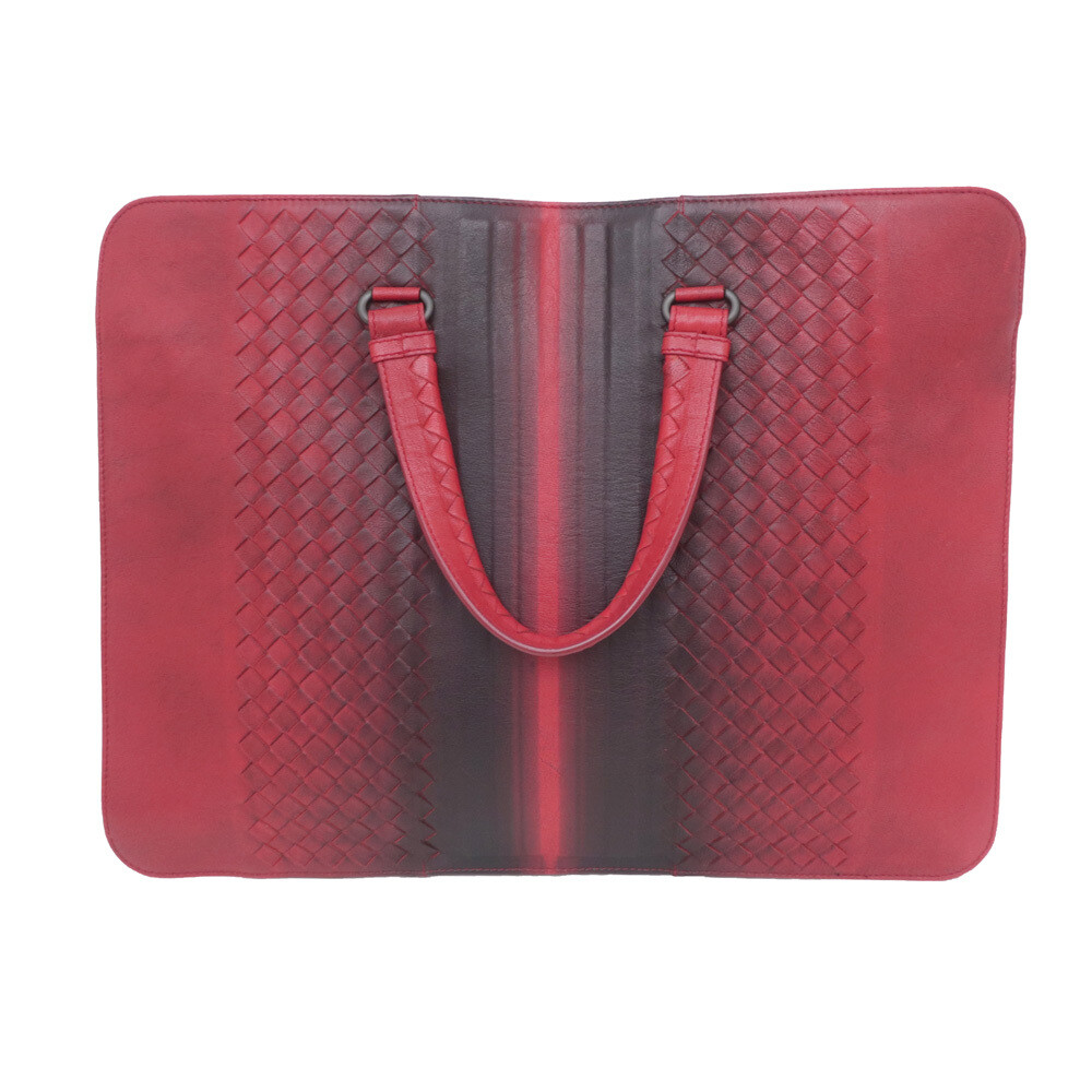 Bottega Veneta red Intrecciato gradated leather tote bag 316771