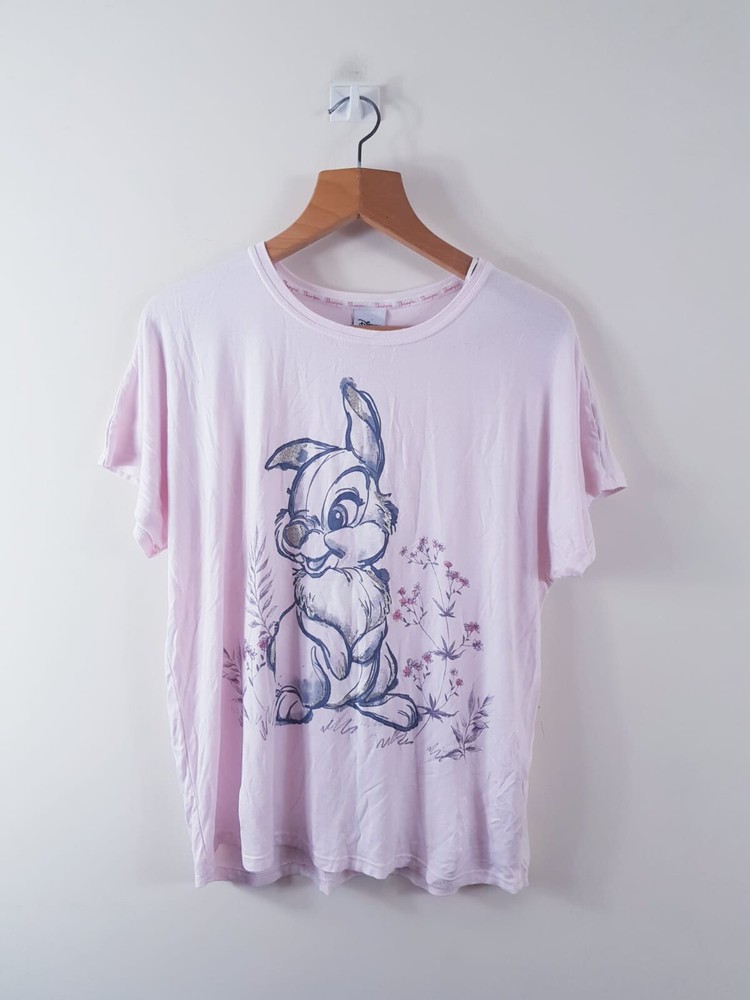 Disney Shirt Womens 12-14 Pink Cotton Graphic Tee Lightweight T-Shirt