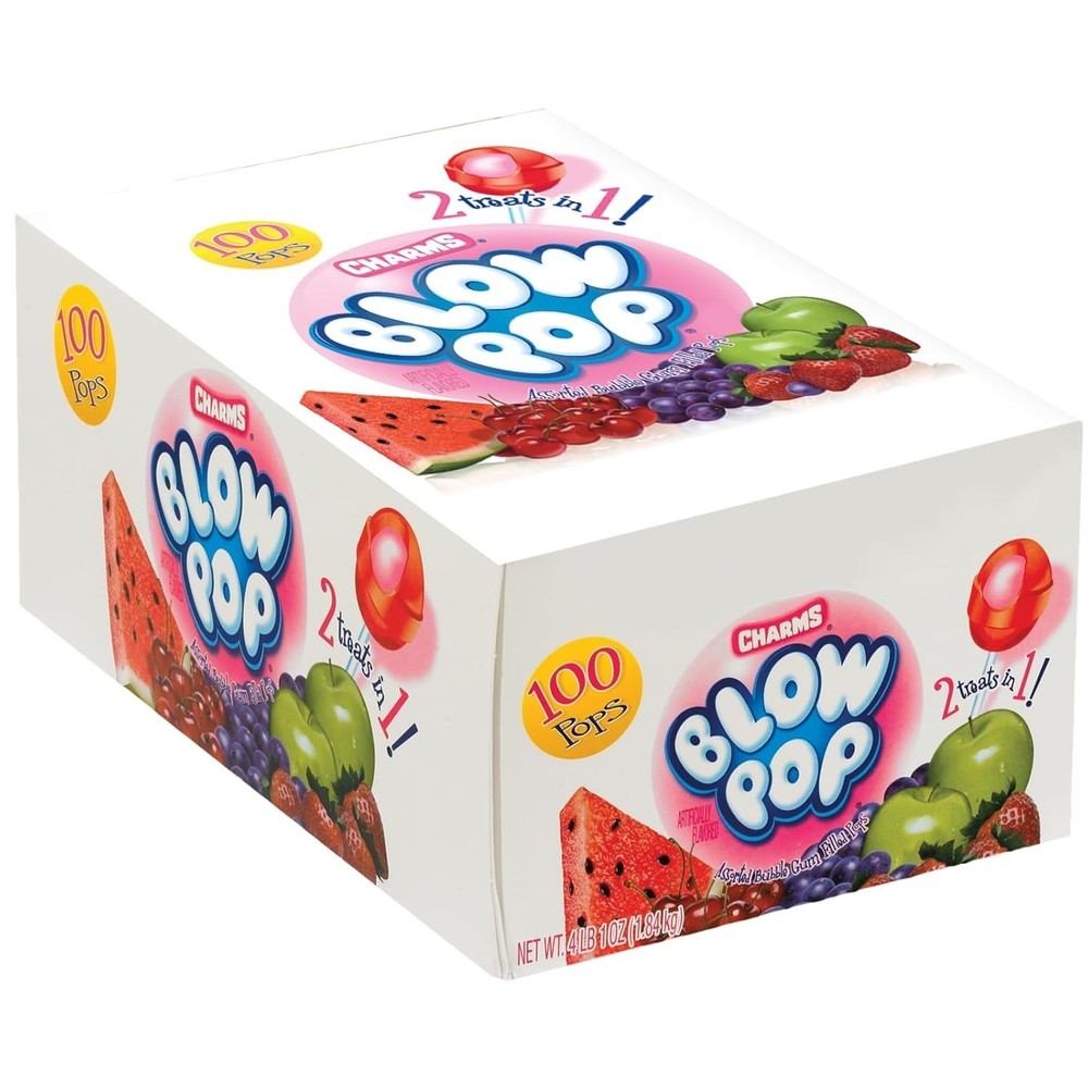 Assorted Flavor Charms Blow Pops 100-Count 4Lb 1Oz Box