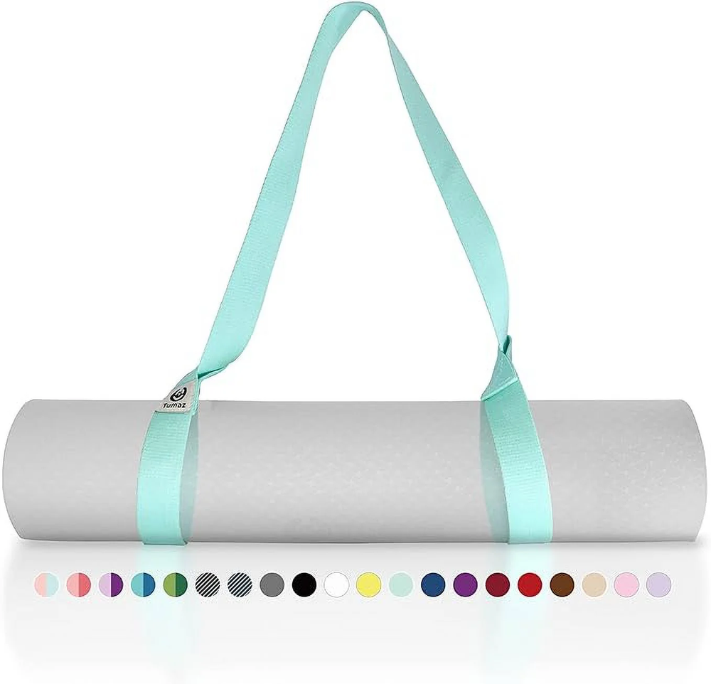 Adjustable Turquoise Yoga Mat Holder Carrier Strap (Mat Not Included)