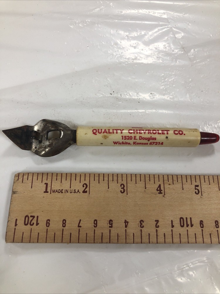 Vintage Quality Chevrolet Co. Bottle Can Opener Advertising Promotion Wichita Ks