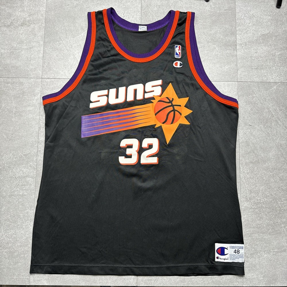 Vintage Phoenix Suns mens size 48 Jason Kidd NBA jersey Champion black 90s RARE