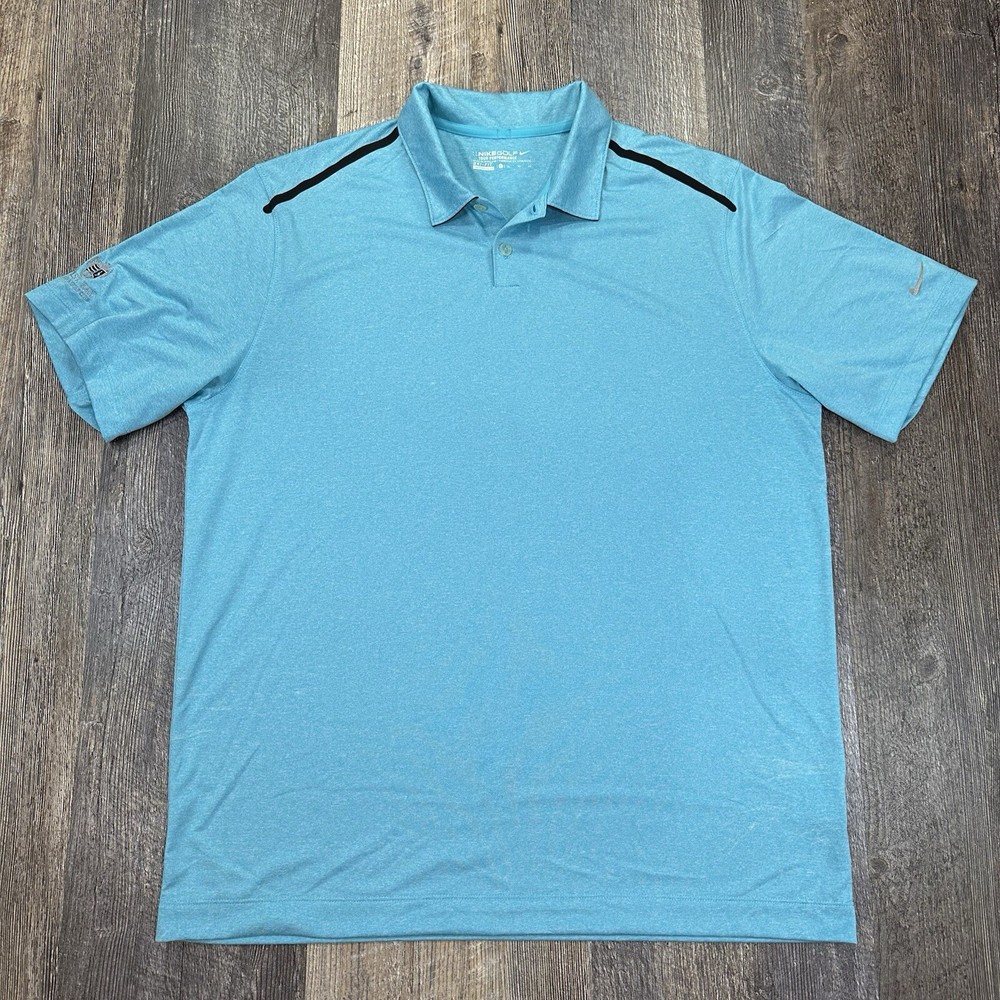 Nike Golf Tour Performance Dri-Fit Polo Shirt Mens Sz XL Blue Short Sleeve