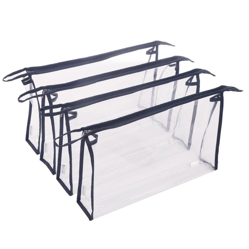 Multi-purpose Waterproof Clear Vinyl Zippered Organizer Toiletry Cosmetics Ma...