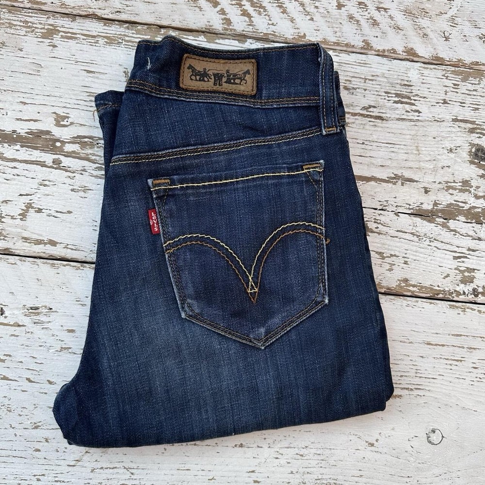 Levi's 471 Denim Jeans Women’s Slim Fit Leg W28 L32 Dark Blue Navy Trousers