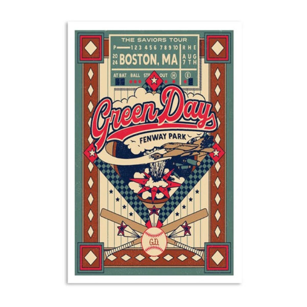 Green Day Fenway Park Show August 7 2024 Poster