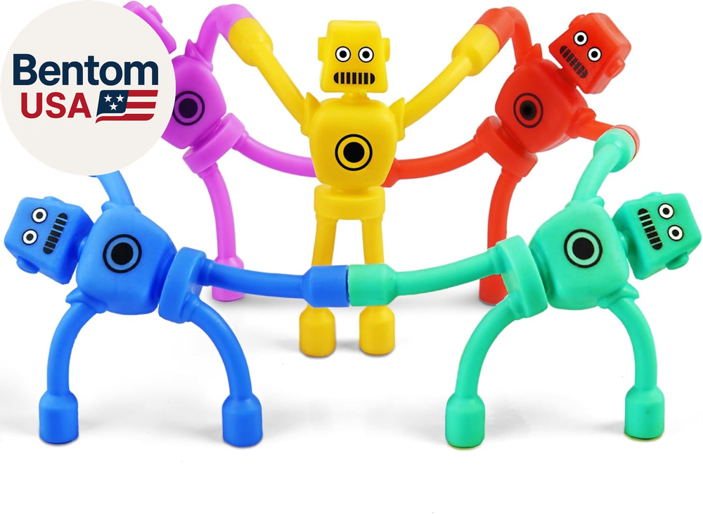 Valentines Day Gift for Kids Toddlers Boys 5PC Magnetic Robot Men Travel Toys Ai-image