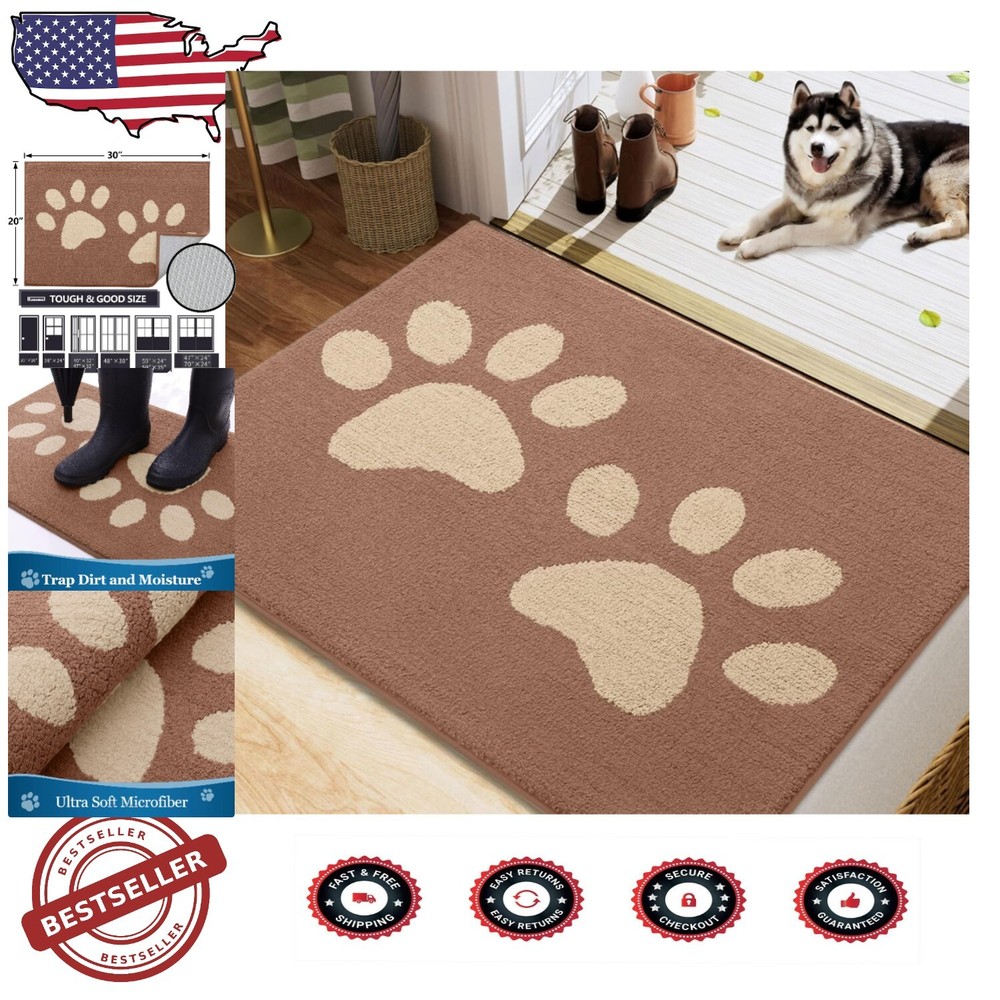 Anti-Slip Indoor Dog Door Mat - 40x32 Inches, Machine Washable, Durable & Pet-Friendly