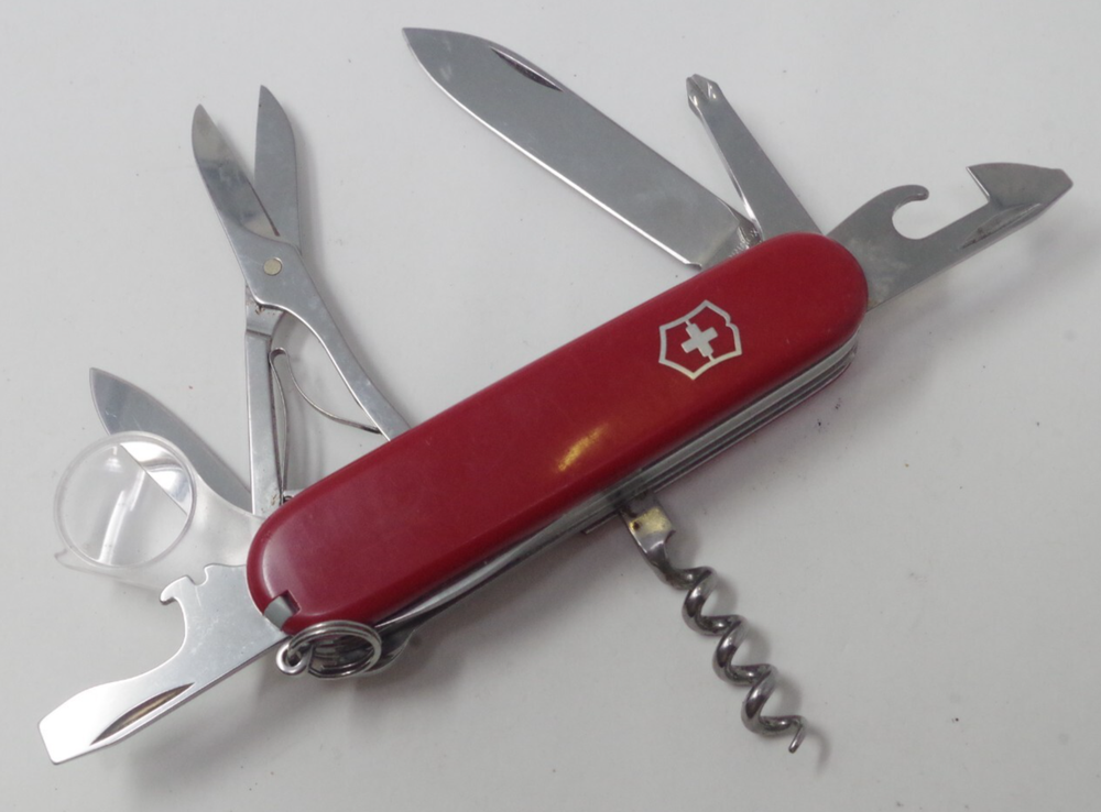 Victorinox Explorer 91mm Swiss Army Knife Multi Tool Red with Case