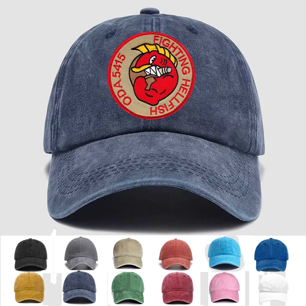 Custom Embroidered Hat ODA-5415 - Fighting Hellfish, Veteran Cap, Trucker Hat