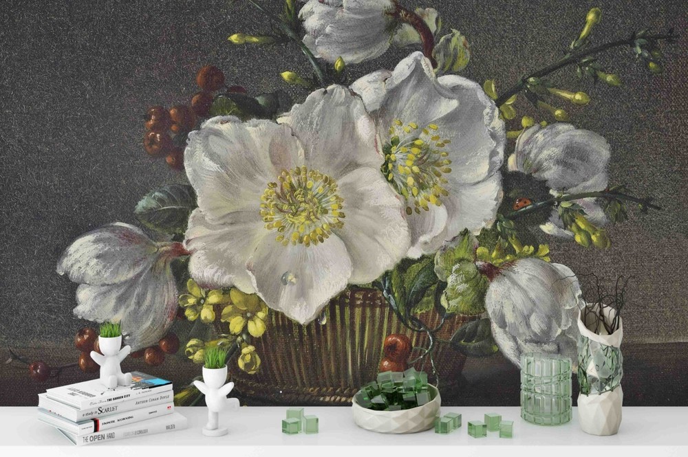 3D Flowers Still Life Oil Painting Wall Murals Wallpaper Murals Wall Sticker 71