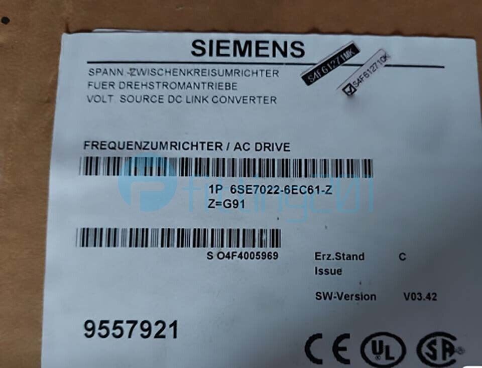 6SE7 022-6EC61-Z NEU SIEMENS 6SE7022-6EC61-Z Z=G93+G91 SIMOVERT MASTERDRIVES