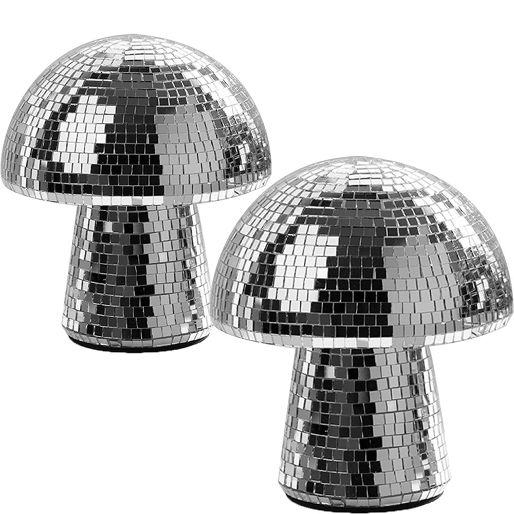 Valentines Day Mushroom Disco Ball Decor 2 Pack Funky Party Decorations-image
