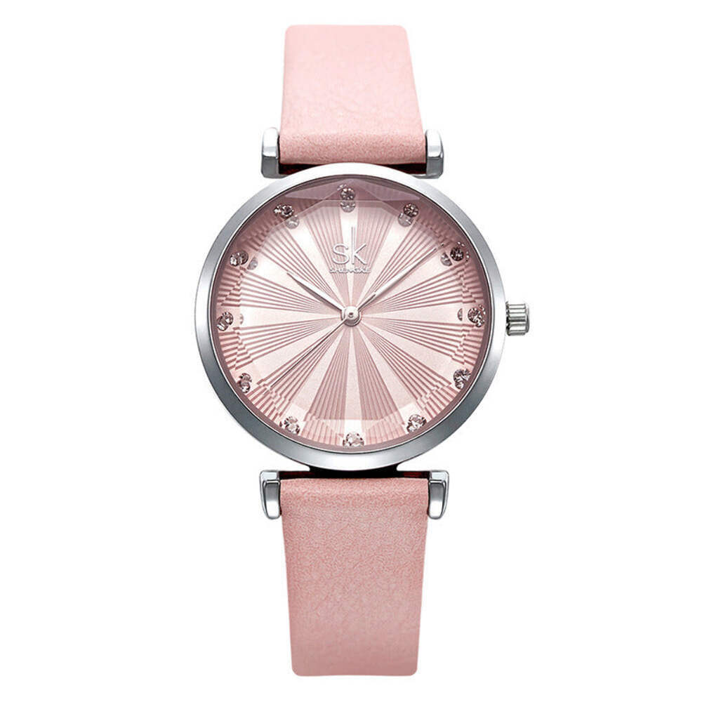 30M Waterproof Women's Watch with Cut-Face Ribbed Lens and Stylish Vacuum Platin