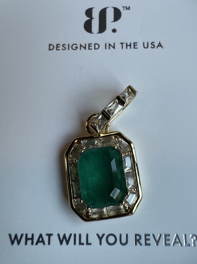 Bomb Party May 2025 Birthday Charm Green CZ Gold Plated