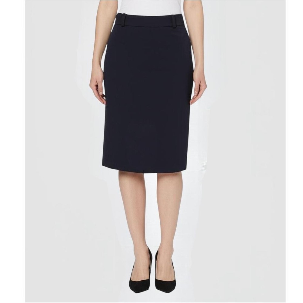 George Women's Black Pencil Skirt with Slit - Professional Business Attire Size 12