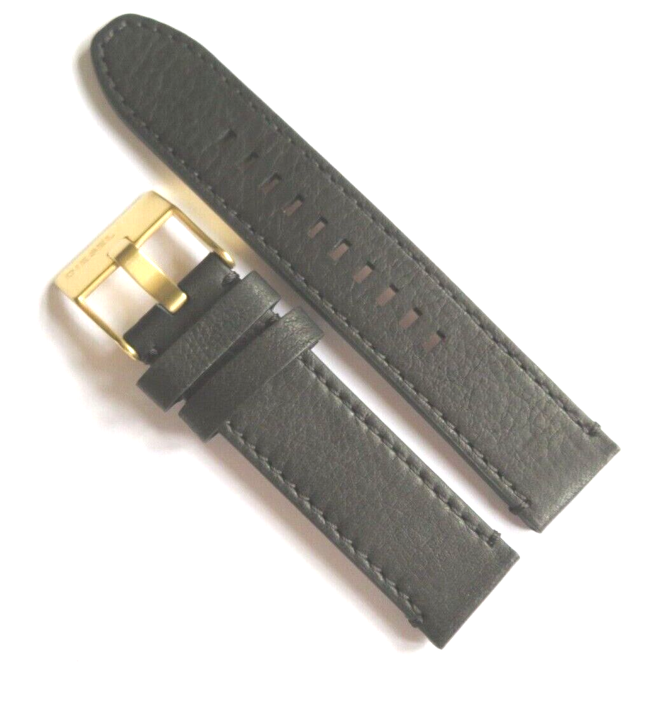 DIESEL Original Replacement Band Leather Band Watch Strap Black 22 Mm