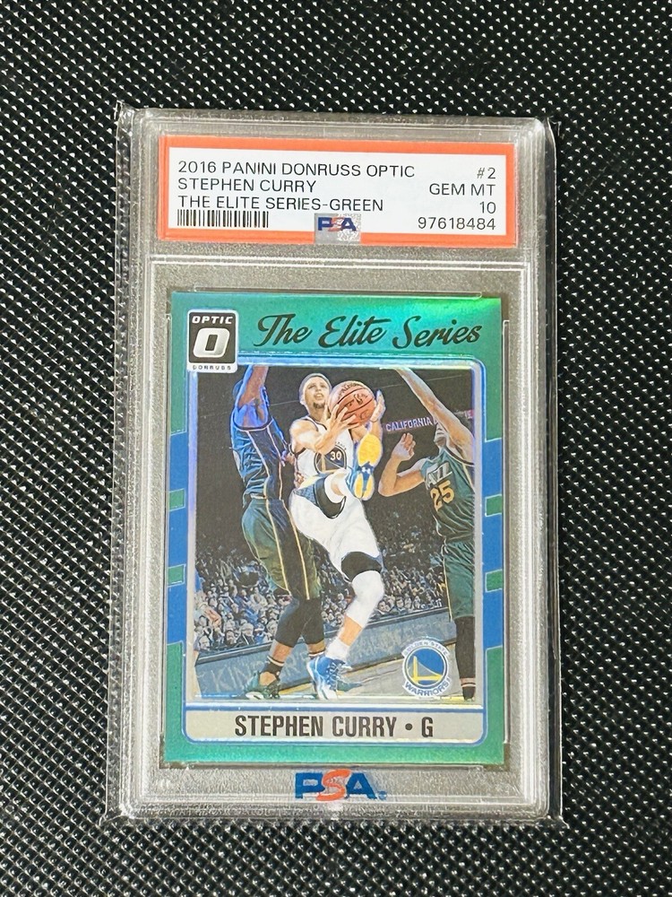 2016 OPTIC BASKETBALL- STEPH CURRY- THE ELITE SERIES GREEN - 1/5🔥PSA 10🔥POP...