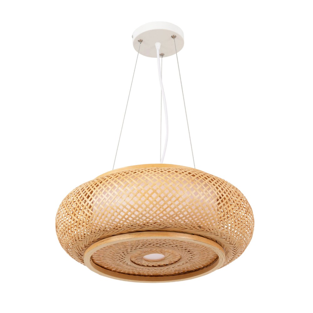 Vintage Ceiling Lamp Fixture Decor Bamboo Rattan Pendant Light Hanging Wicker US