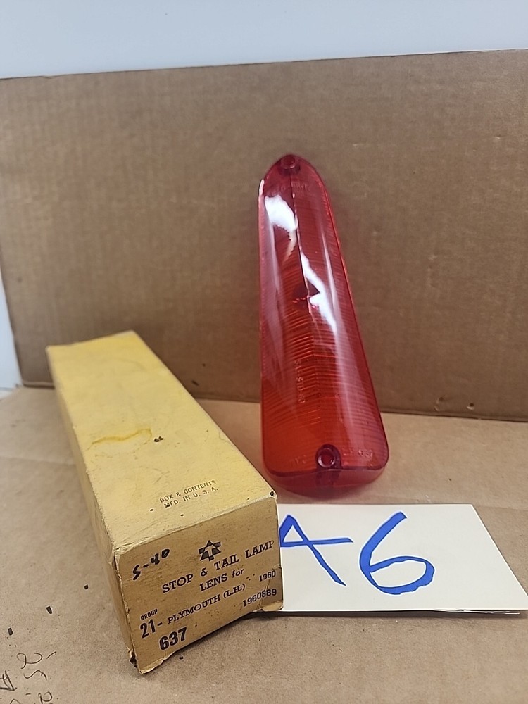 1960 Plymouth Left Stop Tail Lamp Lens Mopar 1960889 Replacement