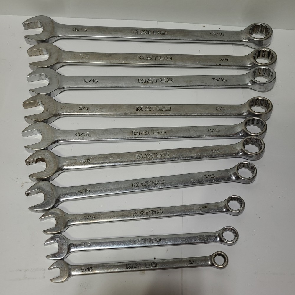 MATCO TOOLS 10-Piece SAE Combo Wrench Set 5/16-15/16 Missing 1/2