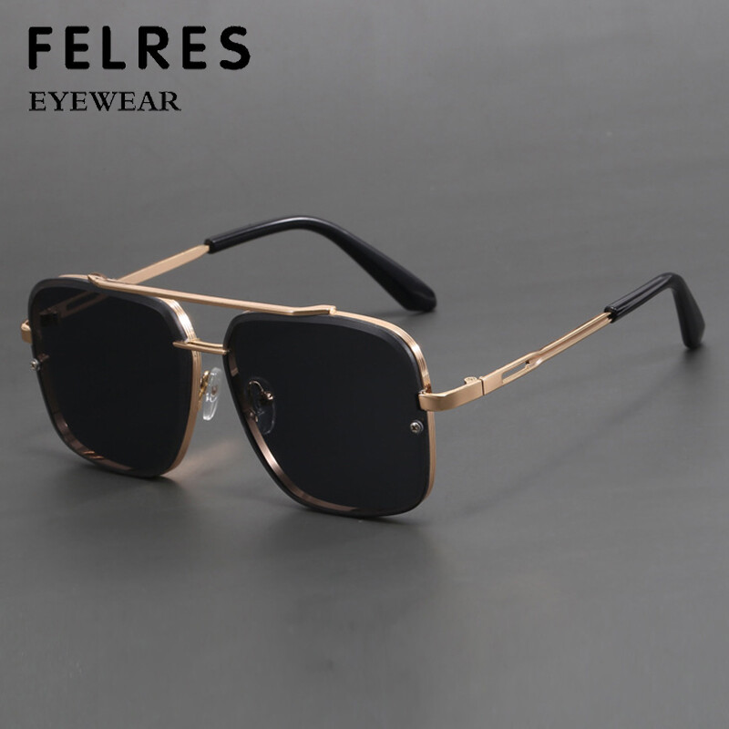 Men Women Metal Square Sunglasses Outdoor Driving Shade Glasses UV Protection