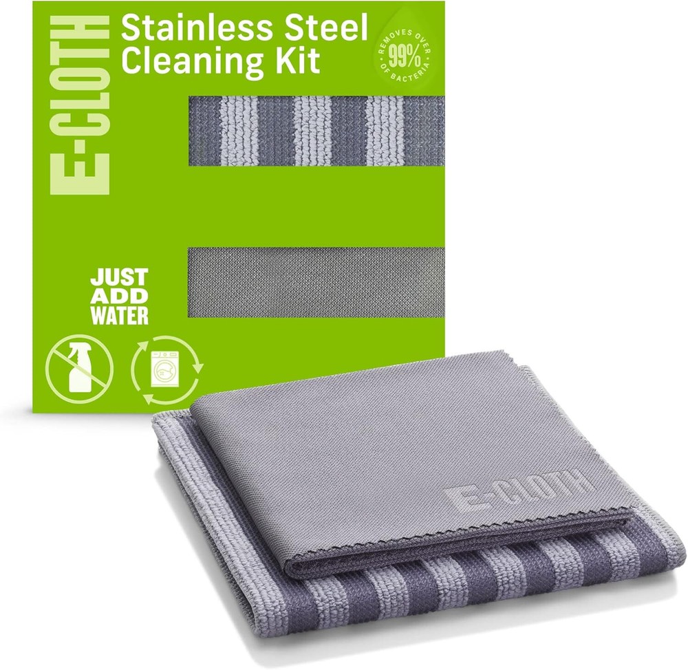 E-Cloth Stainless Steel Microfiber Cleaning Cloth Kit - Stainless Steel Cleaner