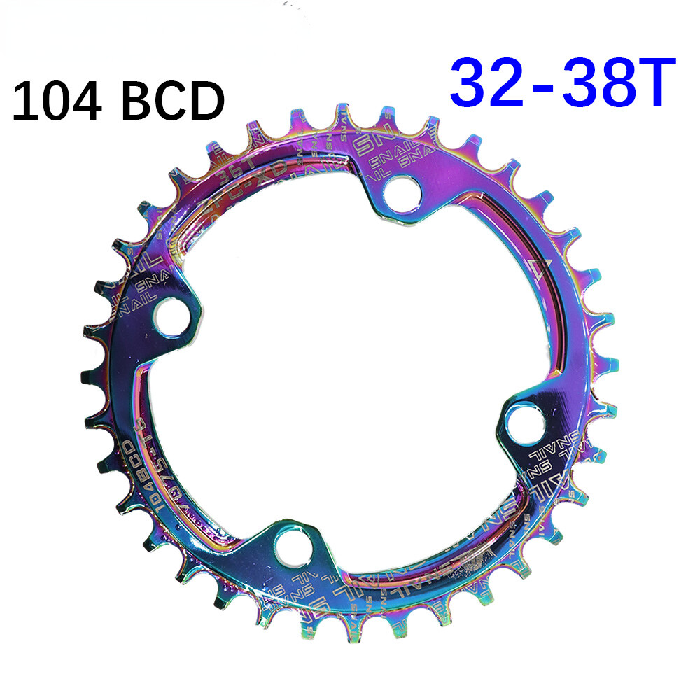 Bike Chainring 104BCD Round Oil Slick Narrow Wide Ultralight MTB Mountain