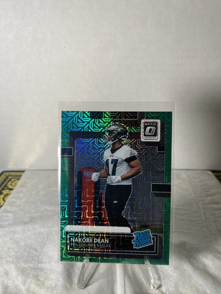 2022 Panini Donruss Rated Optic Preview Green Mojo Nakobe Dean #P-387 Rookie RC