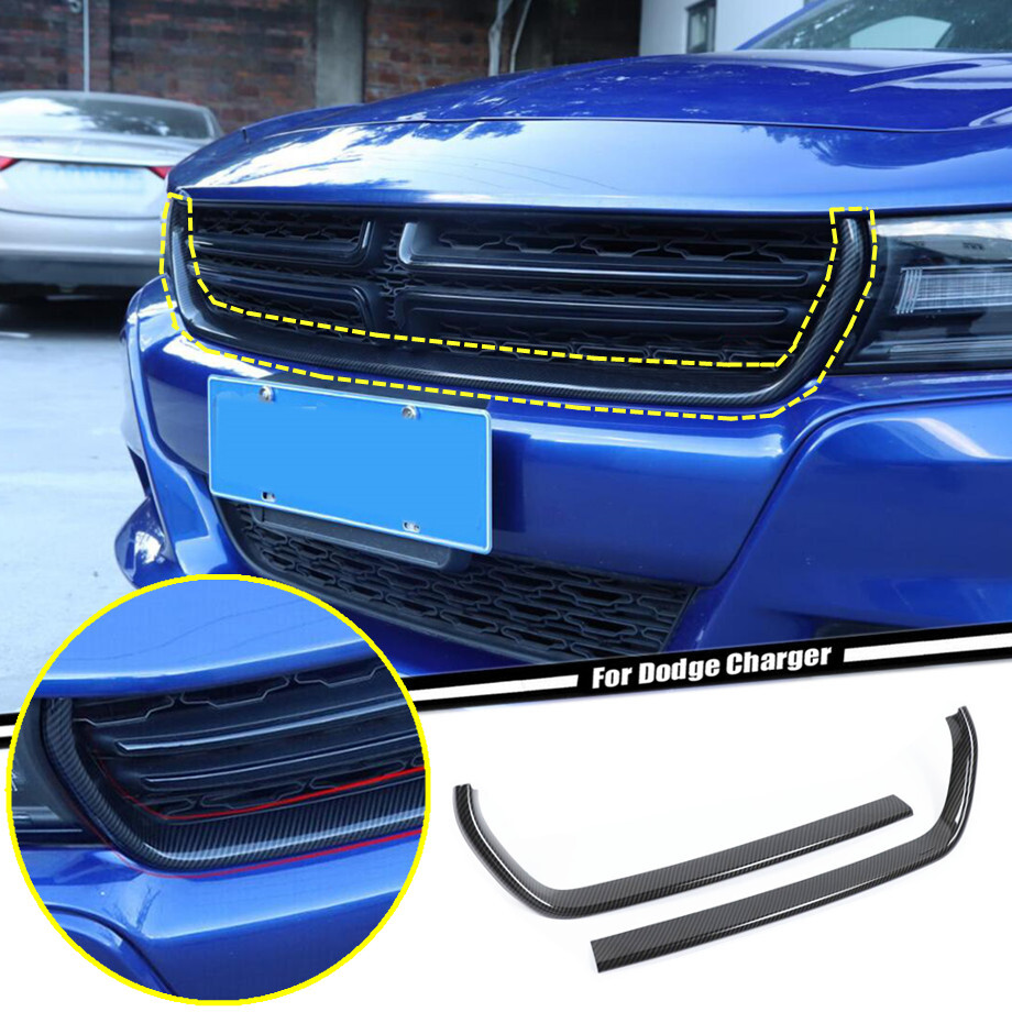 2015-2023 Dodge Charger SXT ABS Carbon Fiber Grille Inserts Trim