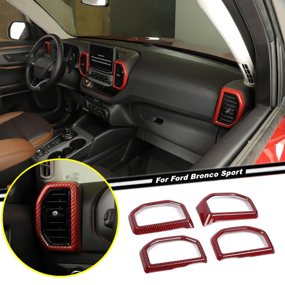 2021-2024 Ford Bronco Sport Red Carbon Fiber Air Vent Trim  