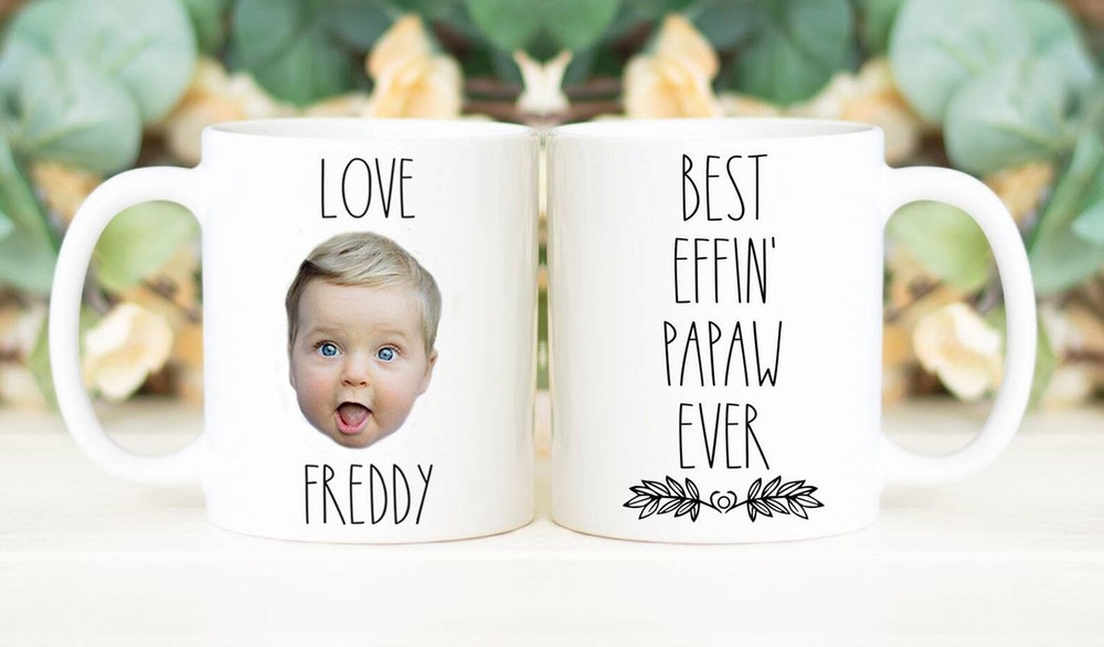 Best Effin' Papaw Ever Mug Father's Day Gift Personalized With Photo Of Kids