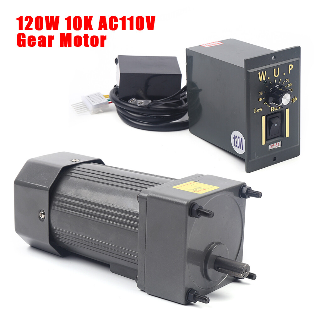 120W 110V 1:10 Gear Motor Reversible Electric Motor Speed Controller 1:10 135RPM