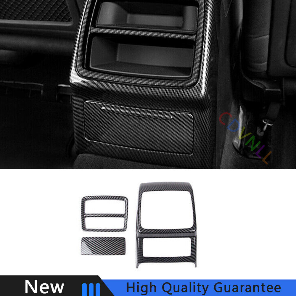 For Audi A4 A5 2017-2021 Carbon Fiber Car Rear Air Outlet Protection Panel 3PCS