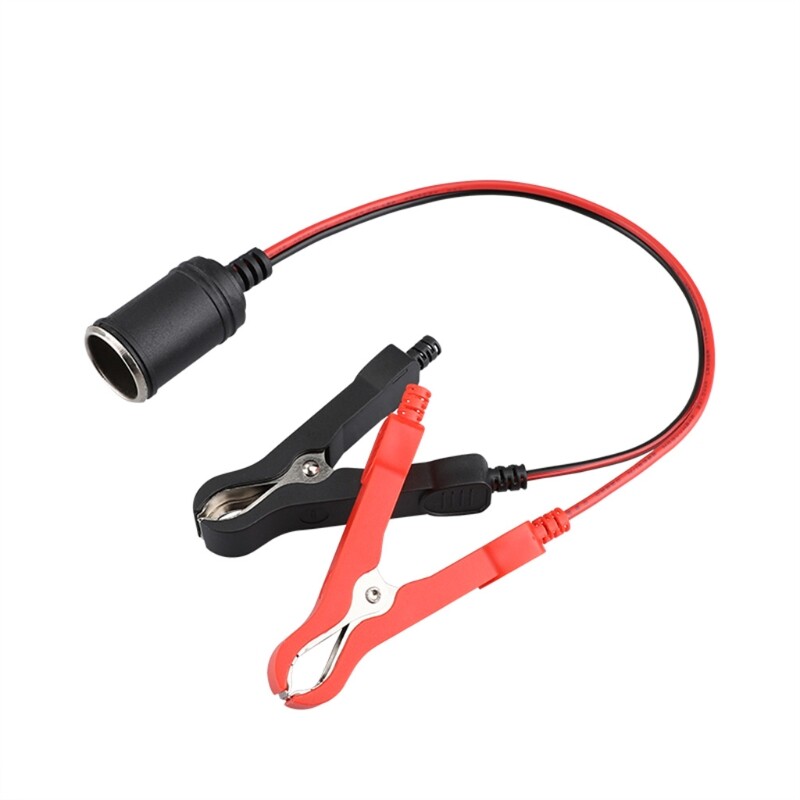 Car Cigarette Lighter Socket Adapter with Terminal Clamps