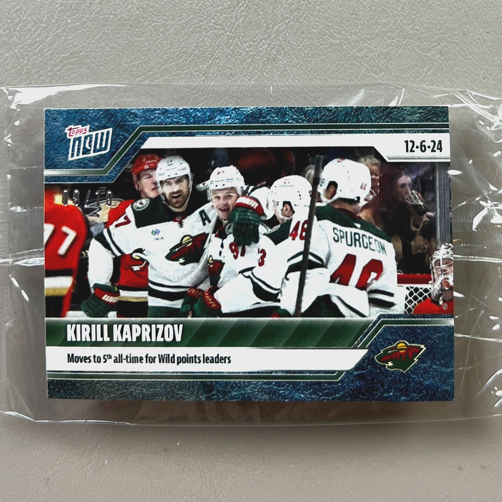 2024-25 NHL Topps NOW #55 KIRILL KAPRIZOV #09/10 Blue Ice SSP - 5th all-time...