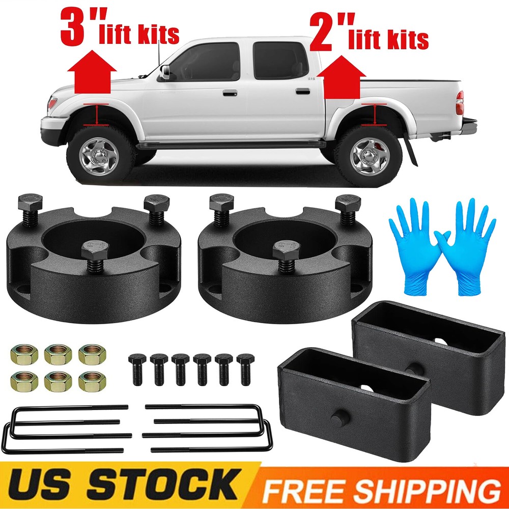 3 Inch Front 2 Inch Rear Leveling Lift Kit for 1995-2004 Toyota Tacoma 2WD 4WD with Differential Drop