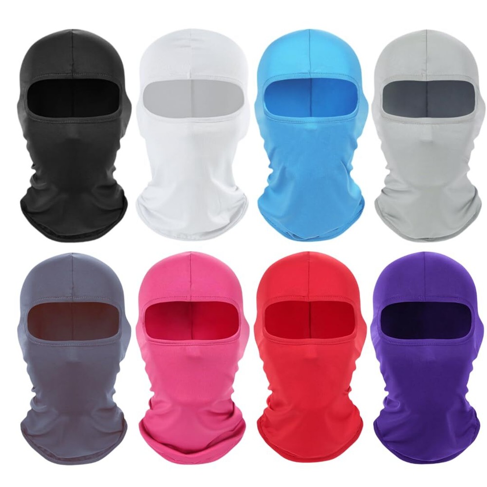 8 Pieces Balaclava Ski Mask for Women Men Head Mask Full Face Cover Mask Sun ...