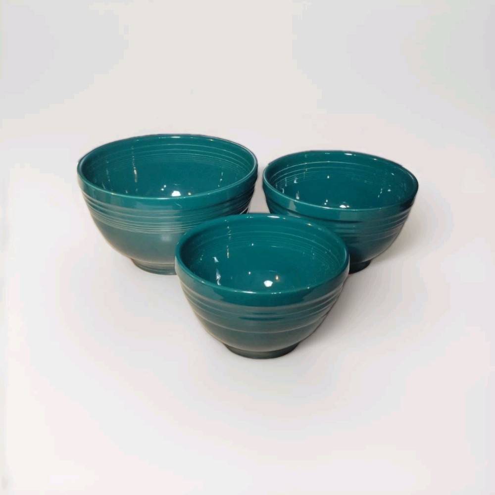 Homer Laughlin Fiesta Evergreen 3Pc Baking Bowl Set