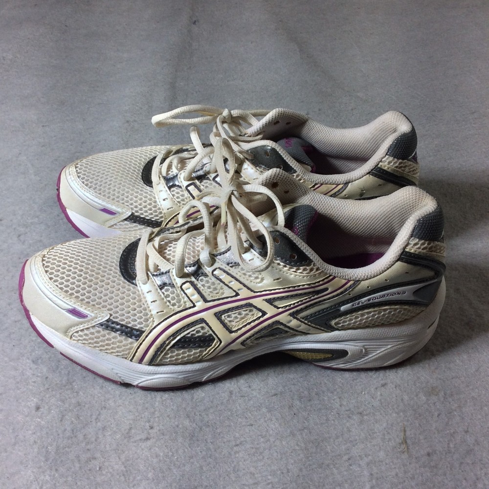 Asics Gel Equation 3 (T9E6Q) Women's Size 9 Gray Purple Athletic Sneaker Shoes